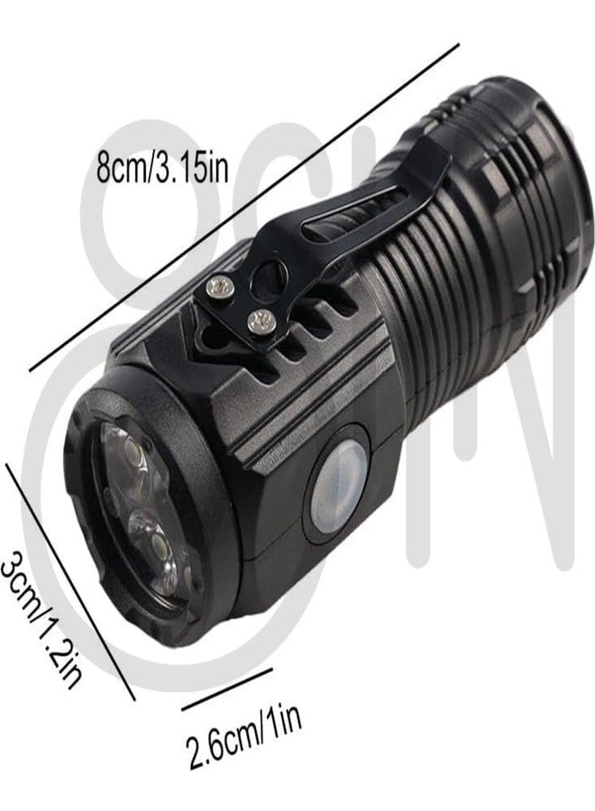 Ostin مصباح Ostin ثلاثي العيون الصغير فائق القوة، مصباح إبهام، مصباح متعدد الوظائف بمشبك (أسود، LED قابل لإعادة الشحن، 300 لومن، مقاوم للماء) - Image 4